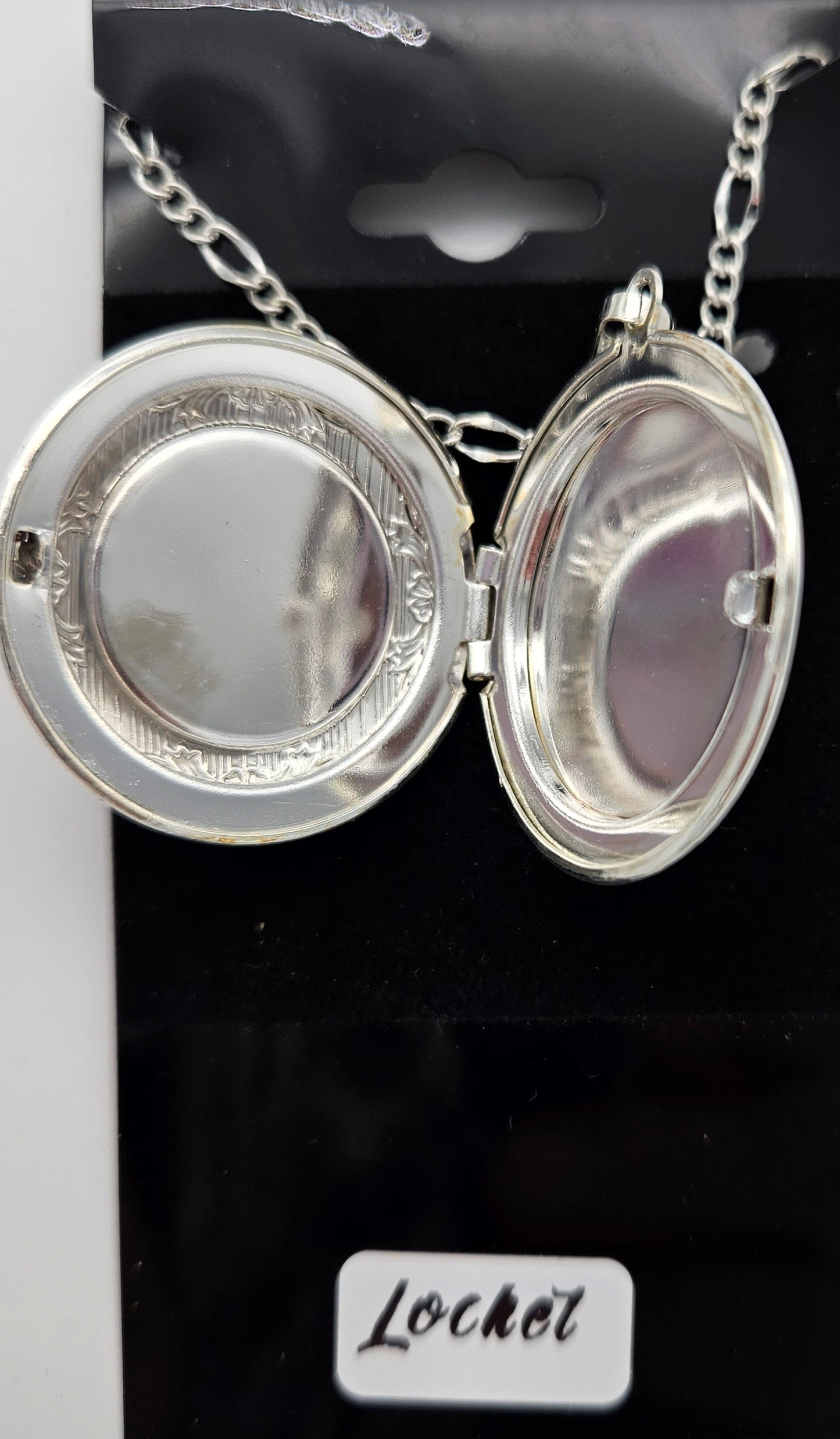 Pendant - Silver locket - shades of blue landscape