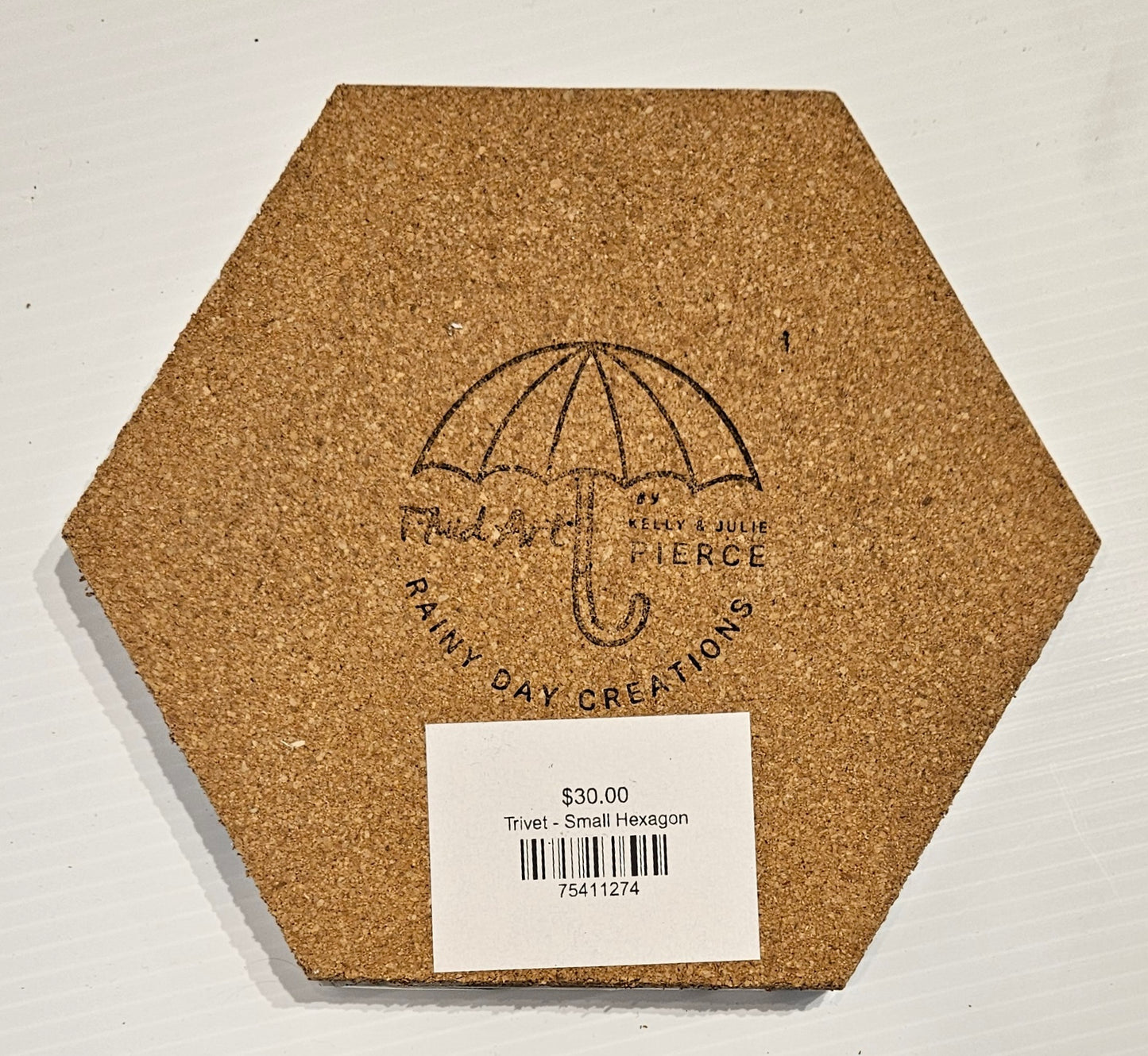 Trivet - Small Hexagon - blue/gold light 1