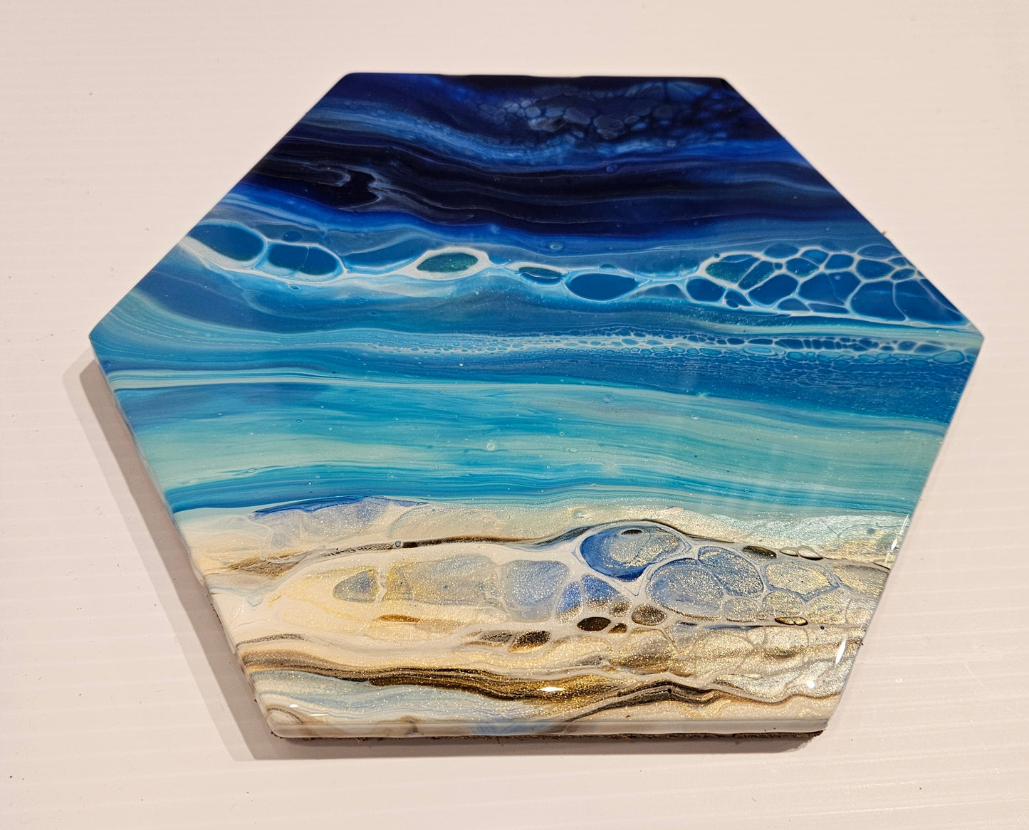 Trivet - Sm Medium Hexagon - Night Beach 1
