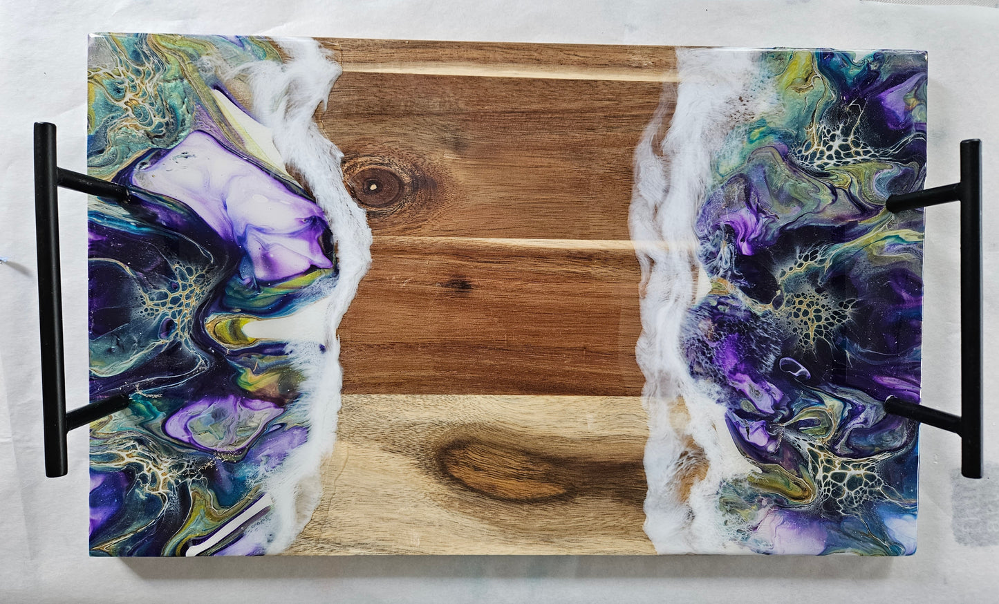 10 x 16 Serving Tray w/ Handles - Purple 1