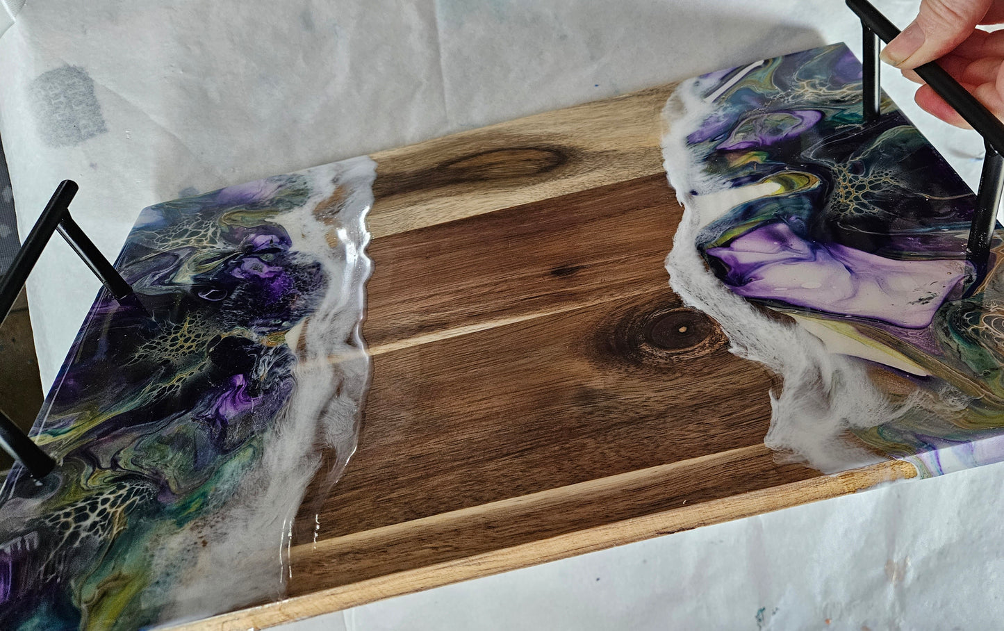 10 x 16 Serving Tray w/ Handles - Purple 1