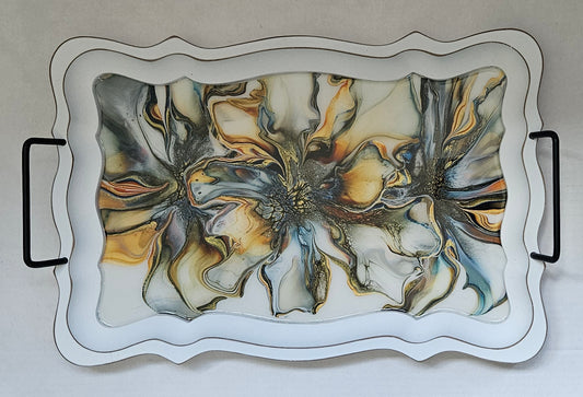 11 x 16 1/2 Serving Tray - Golden Waterfall