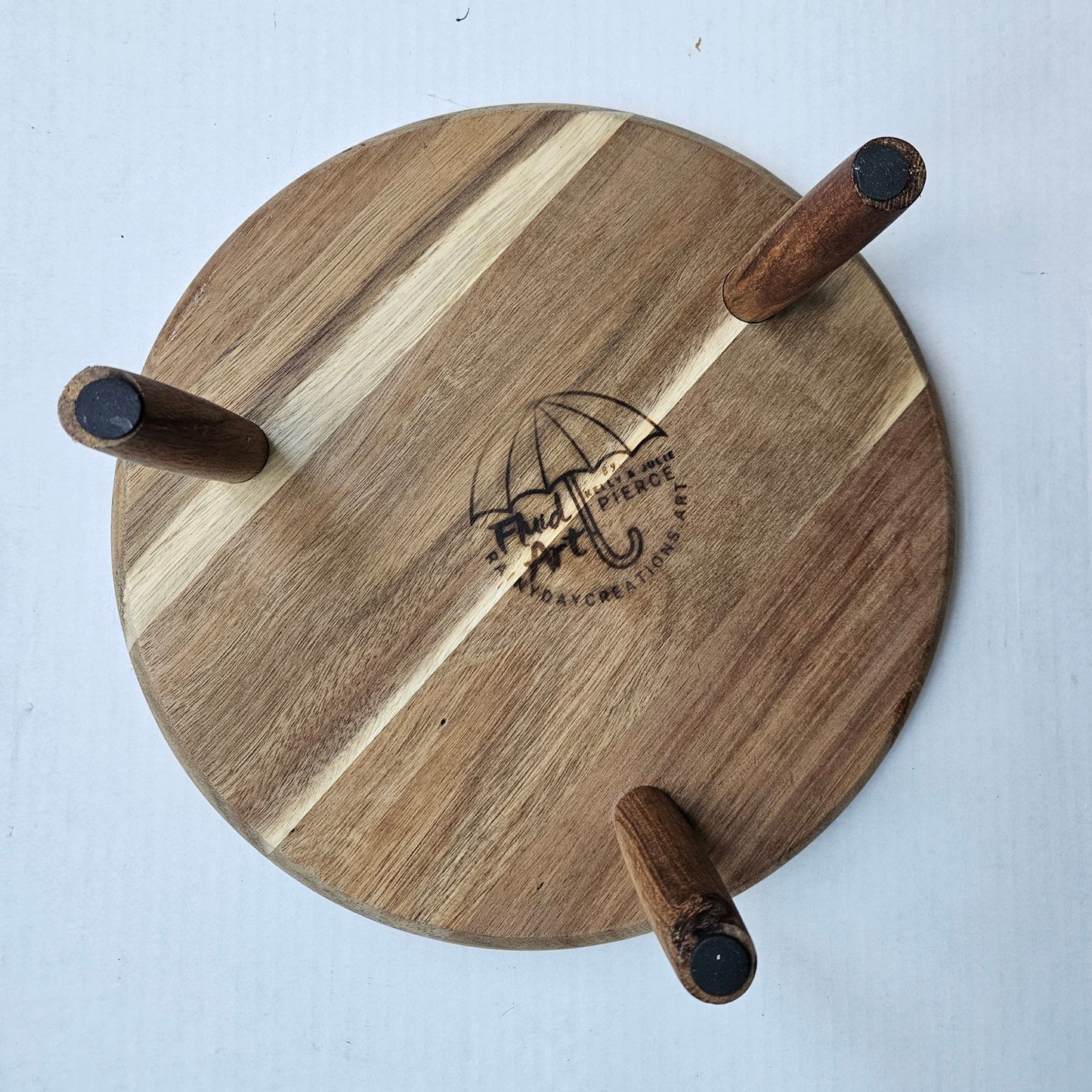 12 x 12 Round Trinket Tray w/ Legs - Cobalt Flash