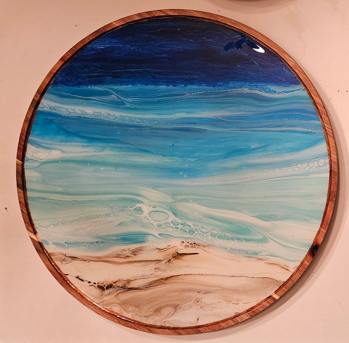 18" Acacia Lazy Susan NS - Night Beach 1