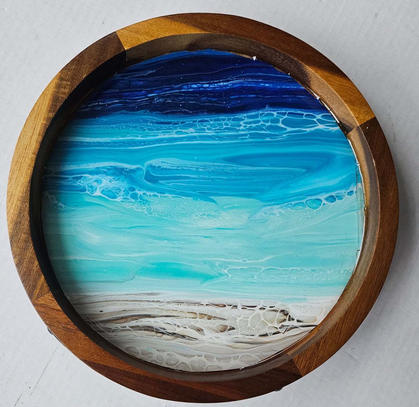 10" Acacia Lazy Susan - Night Beach 1