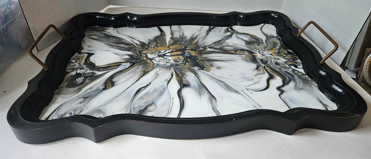 14 3/4 x 21 Serving Tray - Naturally Metallic 1