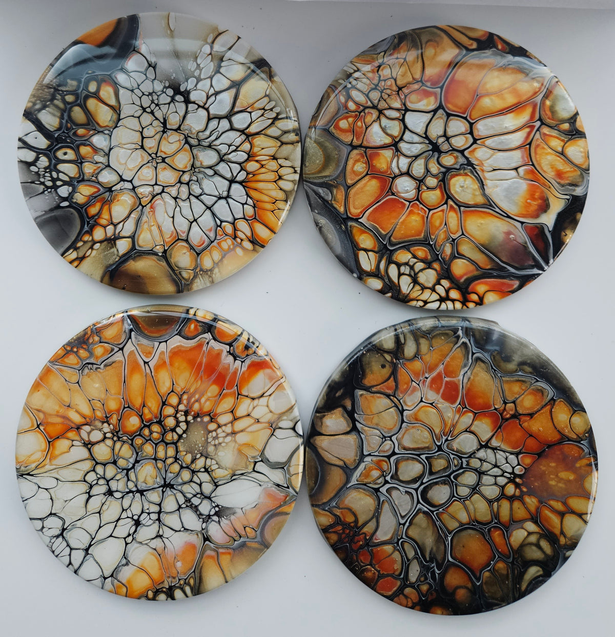 Coaster - Set of 4, Rnd w Holder - Autumn Harvest