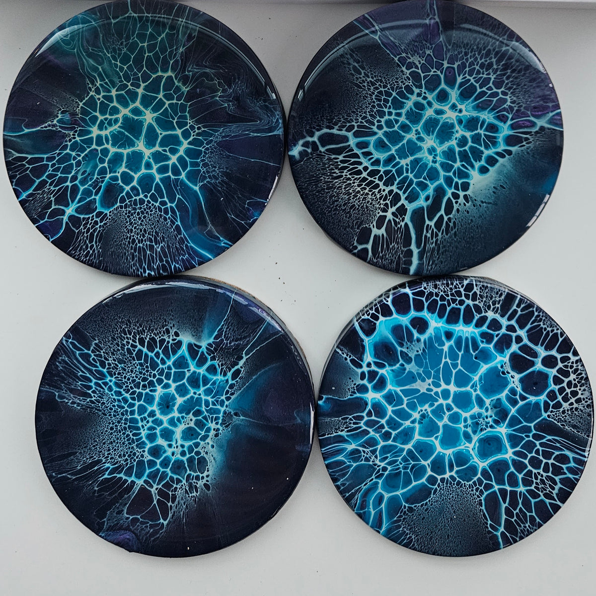 Coaster - Set of 4, Rnd w Holder - Crescendo Rain