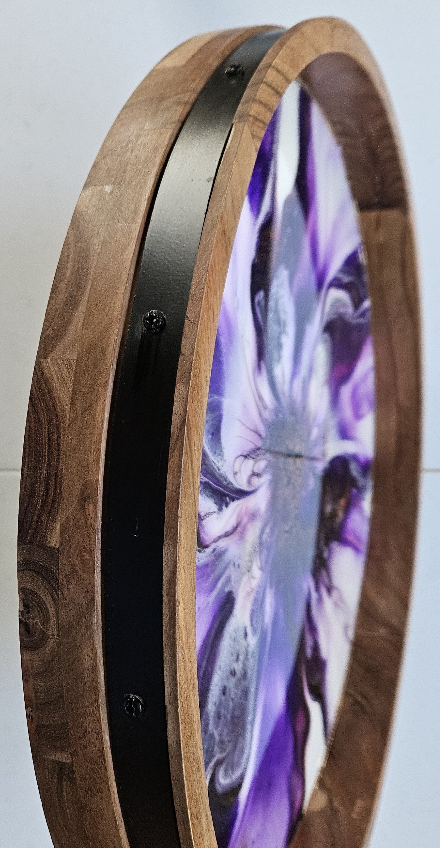 18" Acacia Lazy Susan - Purple