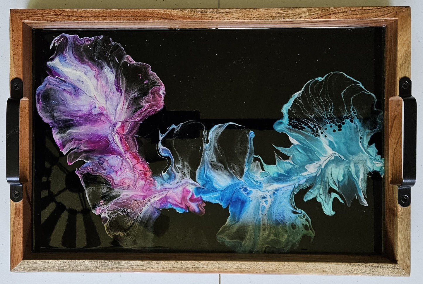 12 x 18 Acacia Serving Tray - Purple/Pink/Blue/Green