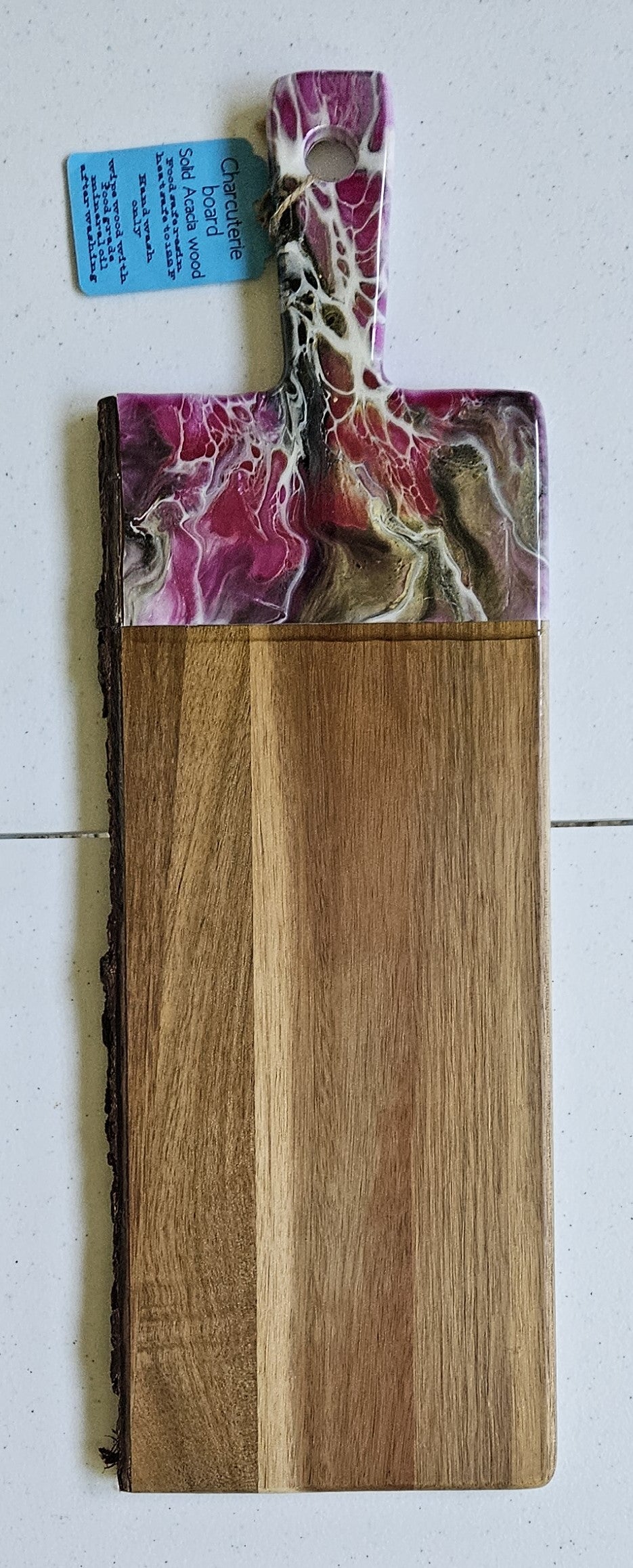 20" X 6" Live Edge Acacia - Pink