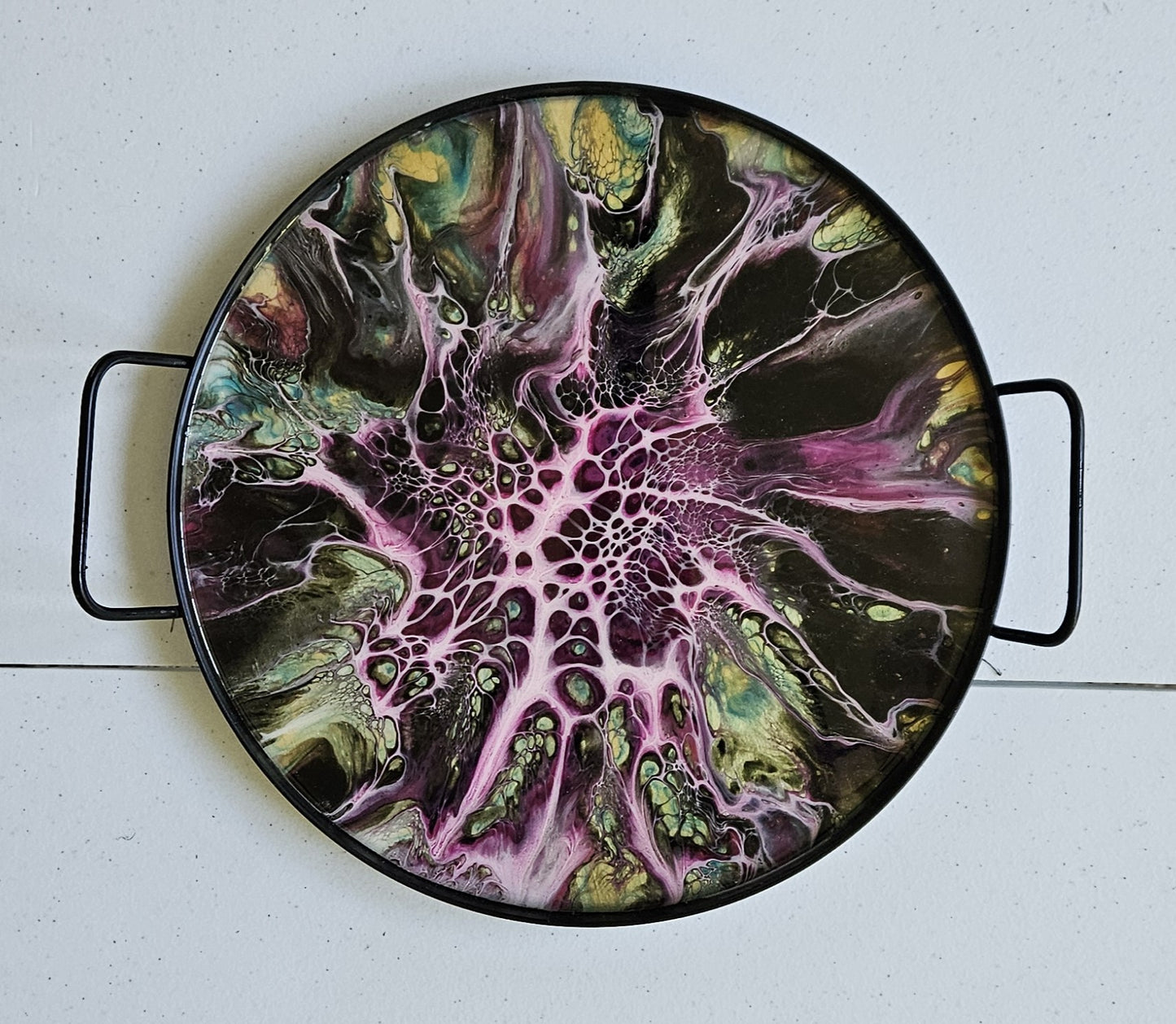 12" Round Serving Tray - Pink 4