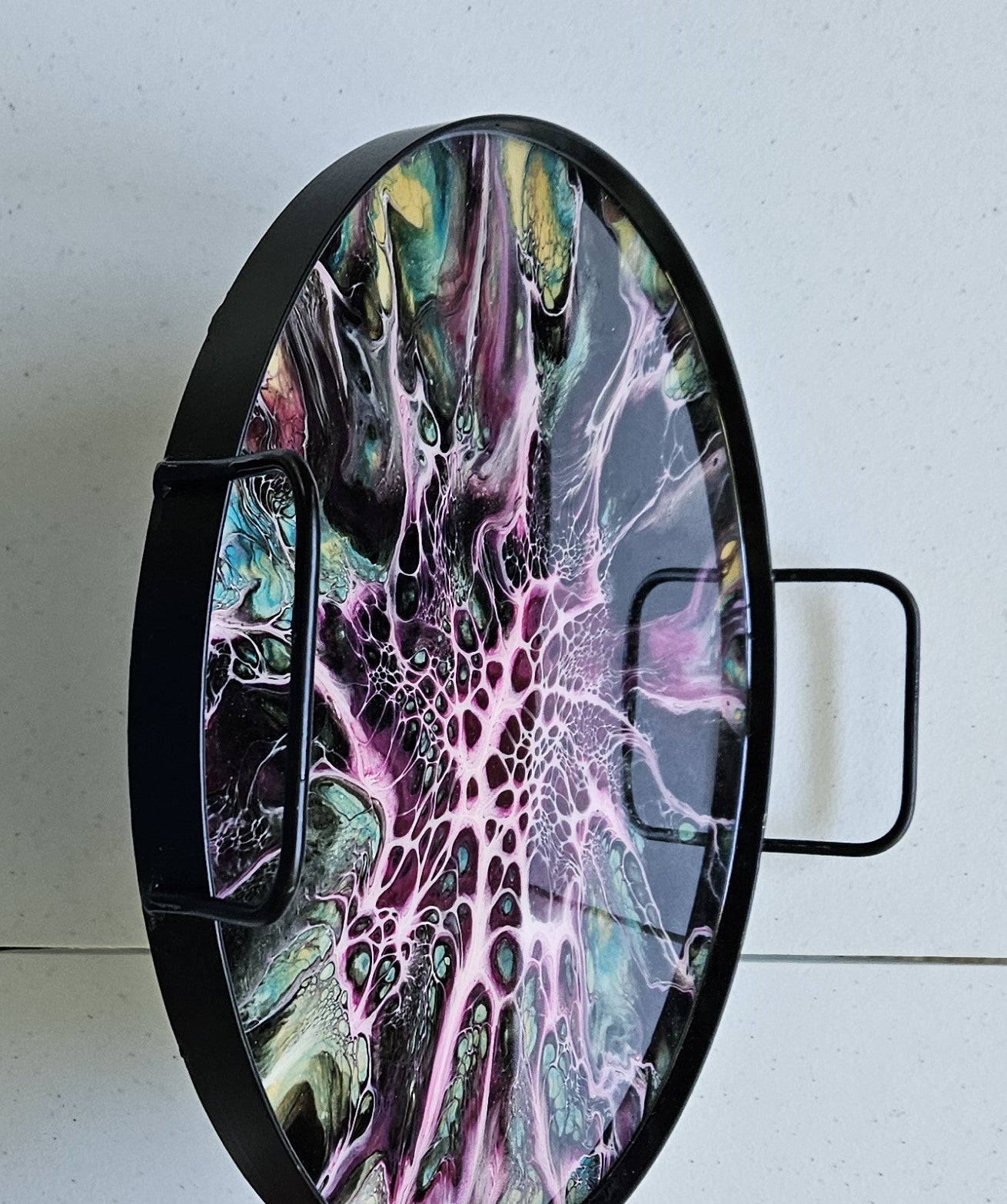 12" Round Serving Tray - Pink 4