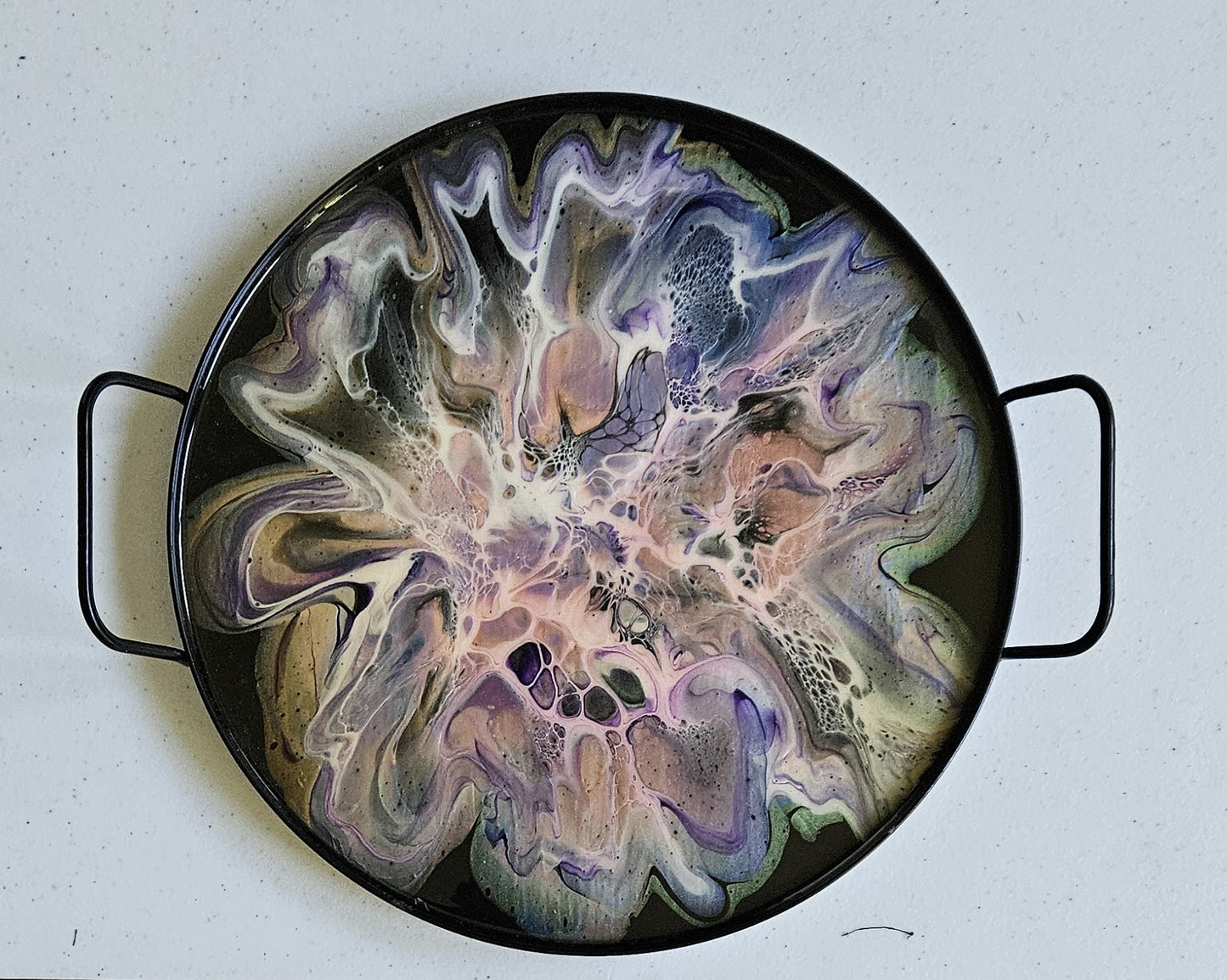 12" Round Serving Tray - Pink/Purple 1