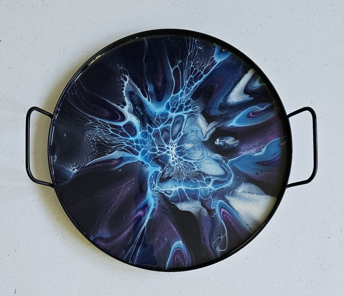 12" Round Serving Tray - Blue/Purple 1
