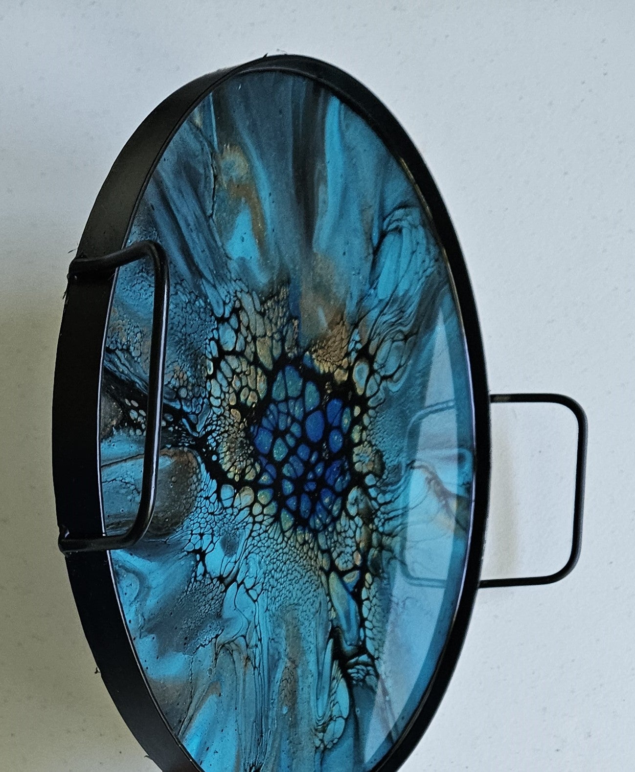 12" Round Serving Tray - Blue/Green 2