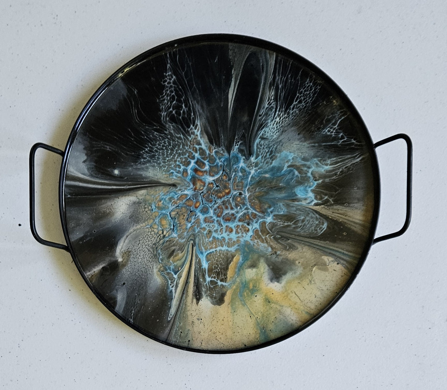 12" Round Serving Tray - Black