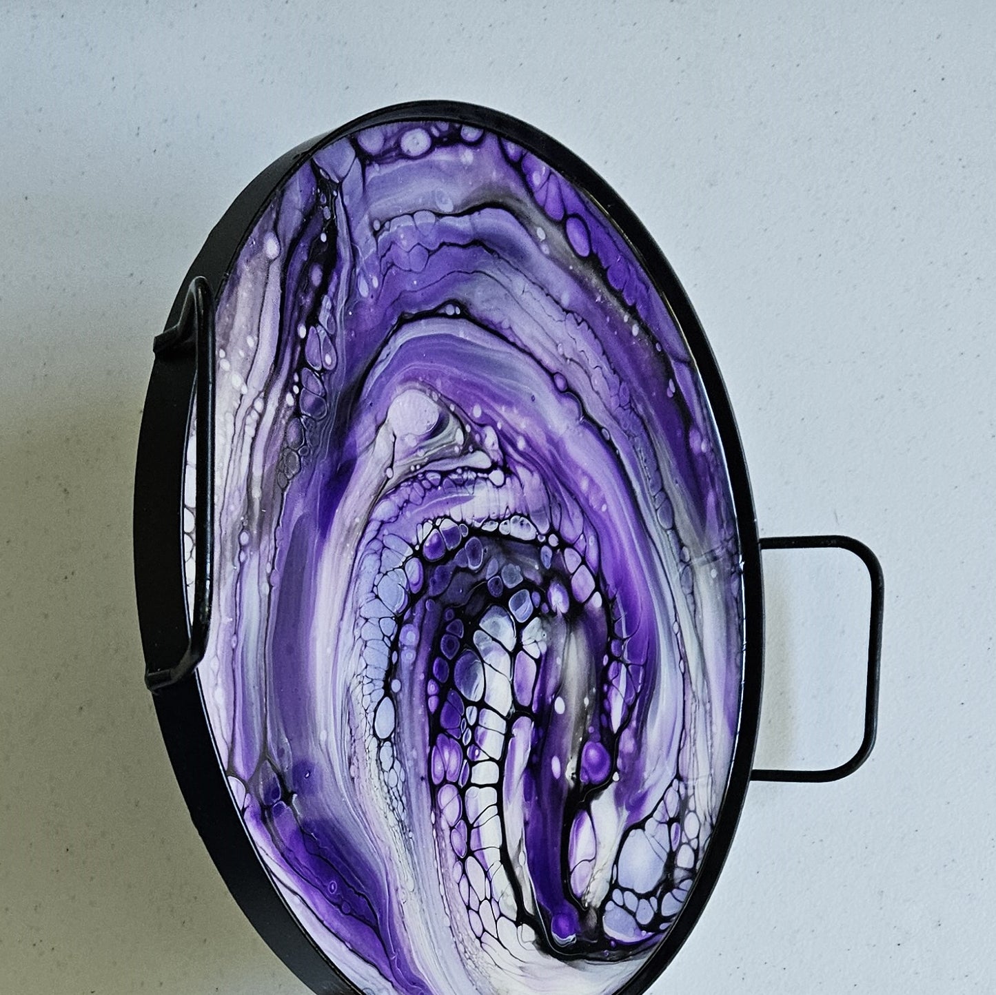 12" Round Serving Tray - Purple Swirl