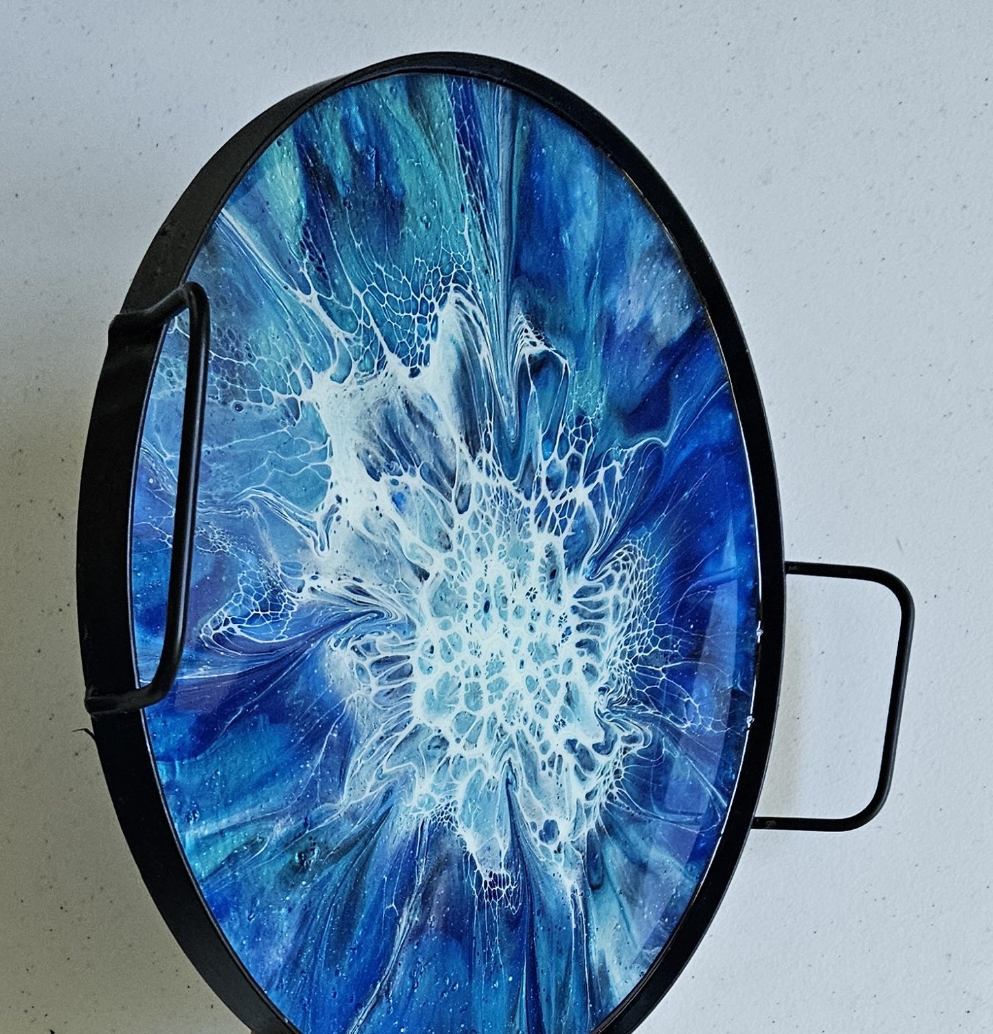 12" Round Serving Tray - Blue 1