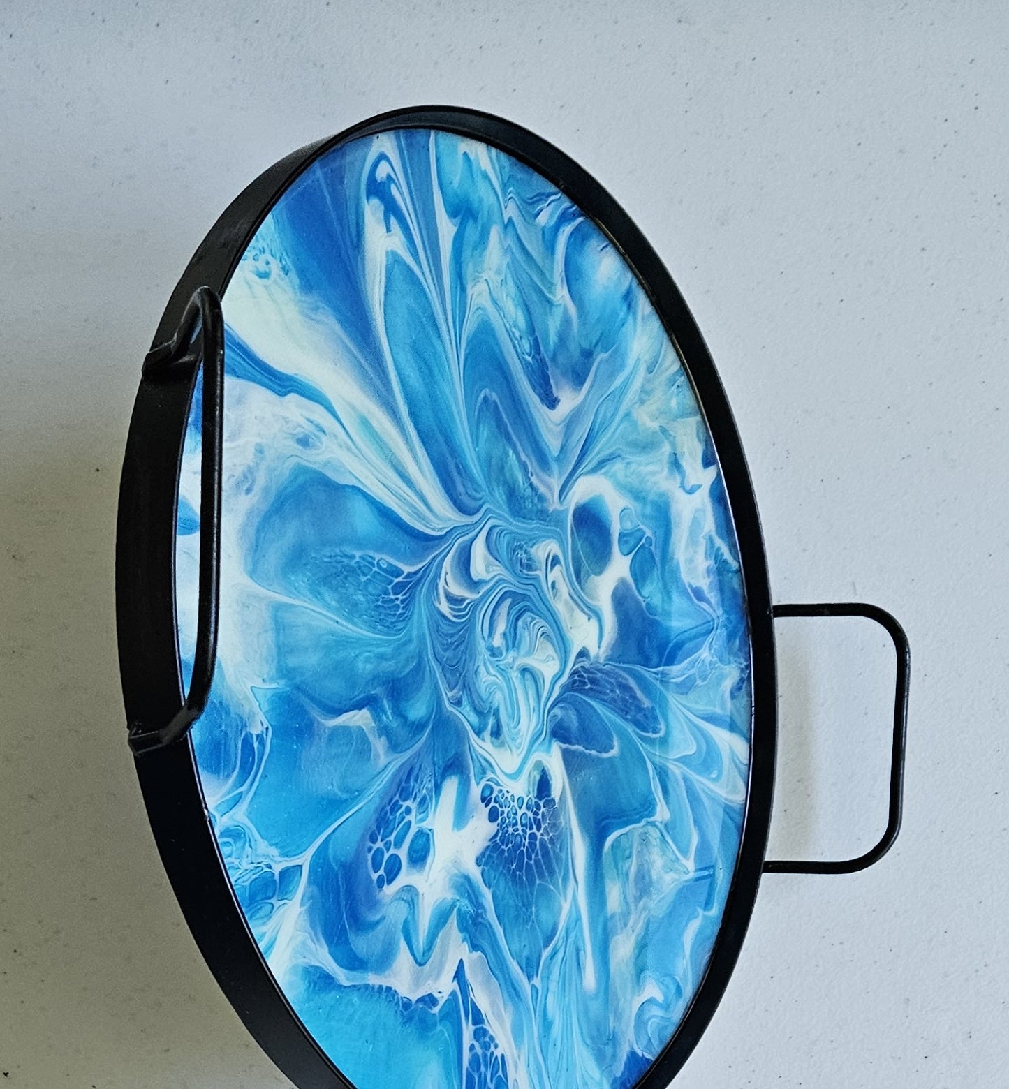 12" Round Serving Tray - Blue 3