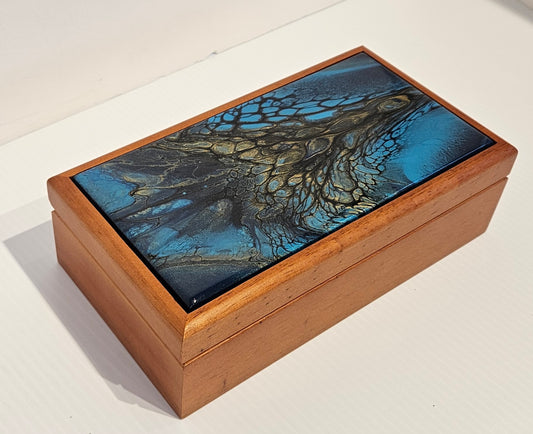 Jewelry Box - Large - Blue/Gold 2