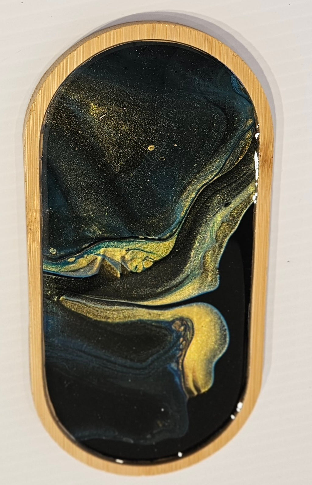 3 1/2 × 6 3/4 TRINKET TRAY - Gold/Green 1