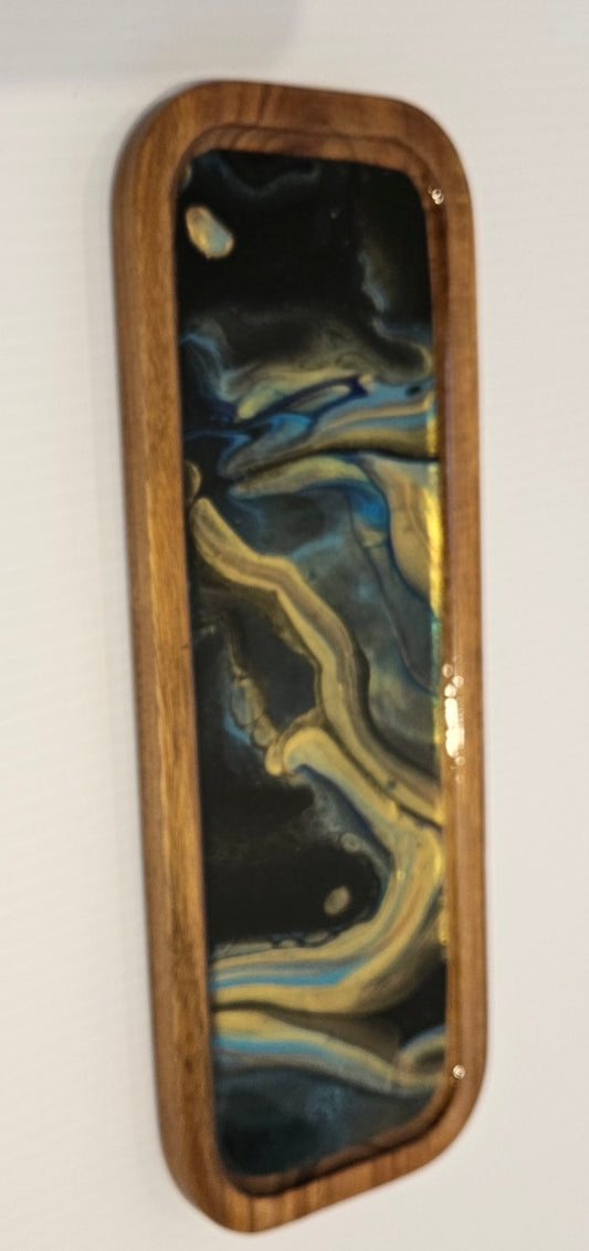 4 × 11 TRINKET TRAY - Gold/Green 1