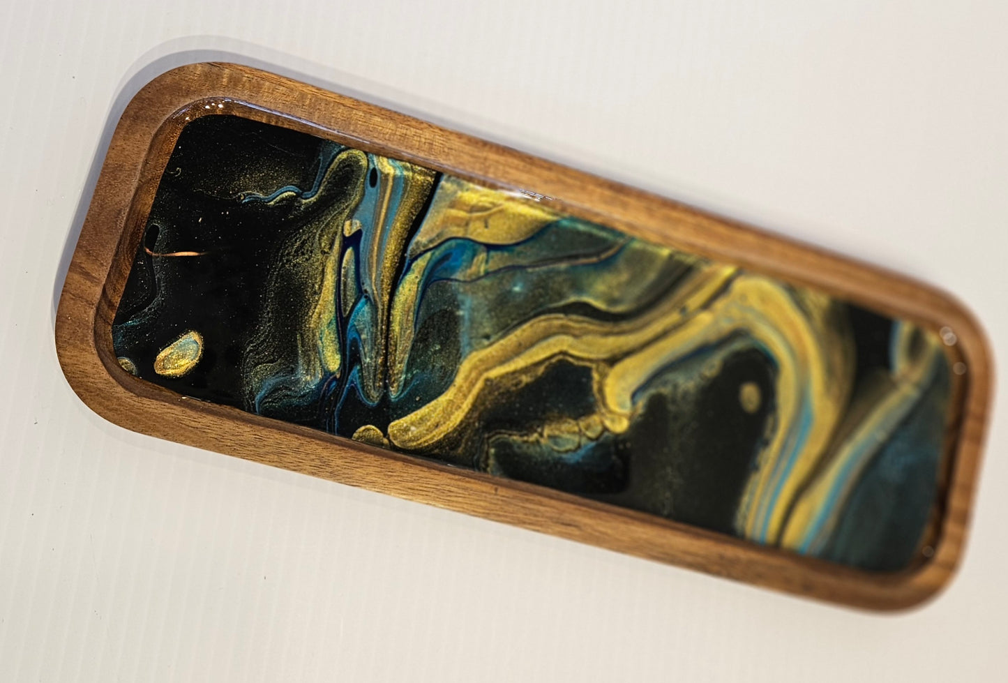 4 × 11 TRINKET TRAY - Gold/Green 1