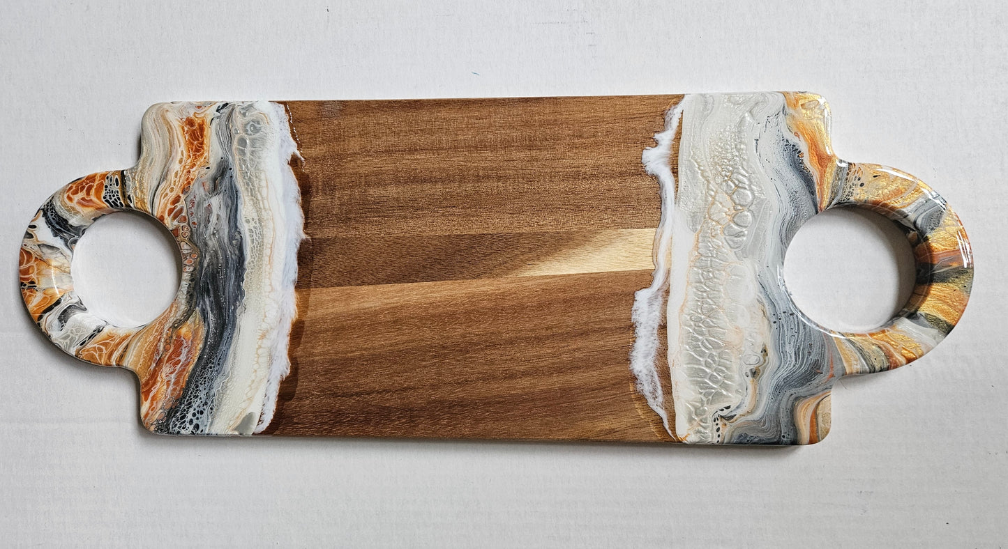 7 1/4" x 19 1/2" Charcuterie Board - Metallic 1