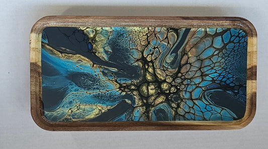 6 x 12 trinket tray w/ legs - Cobalt Bronze