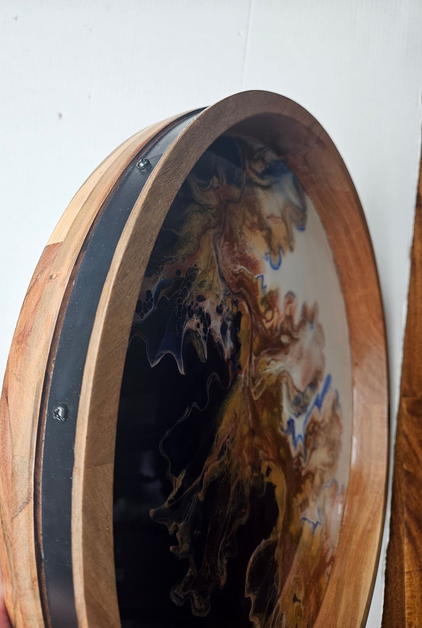 18" Acacia Lazy Susan - Antique