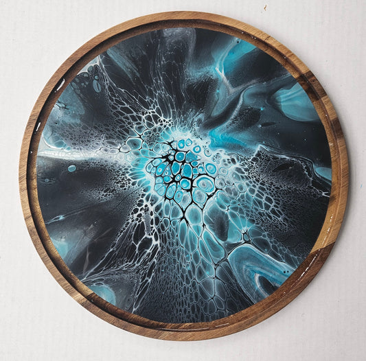 11 x 11 Round Trinket Tray - Blue 2
