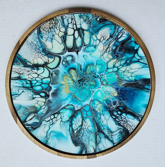 11 x 11 Round Trinket Tray - Cobalt Flash