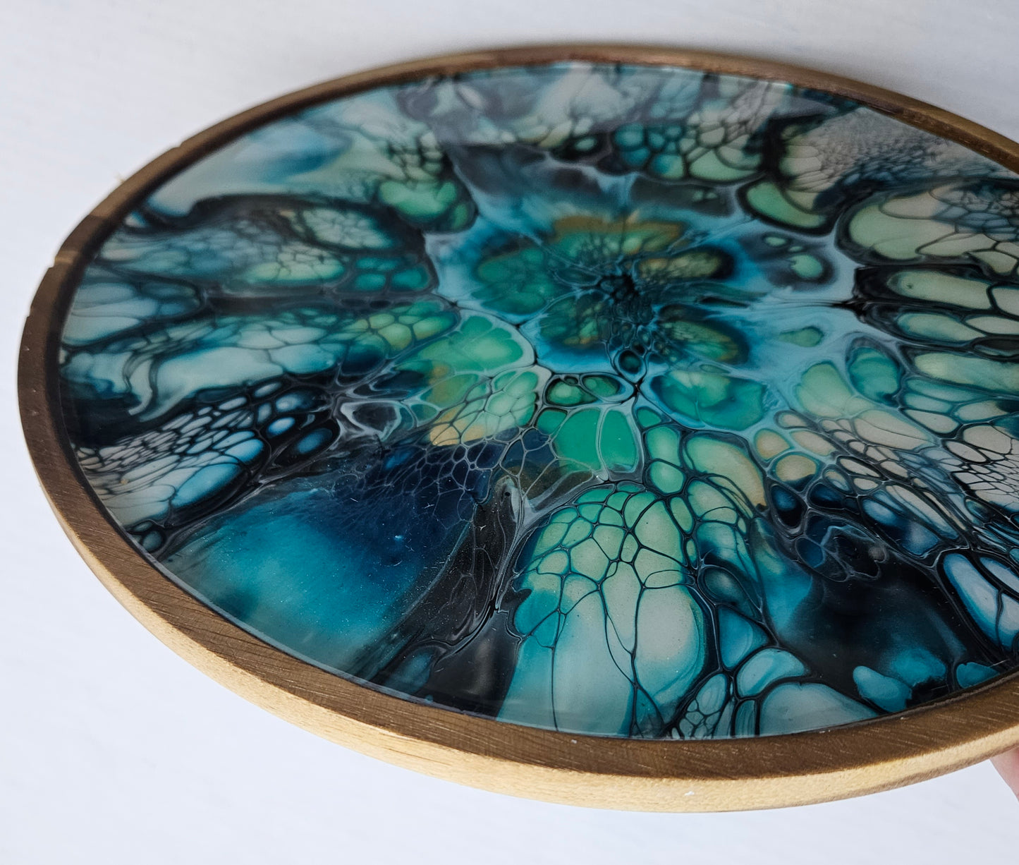11 x 11 Round Trinket Tray - Cobalt Flash