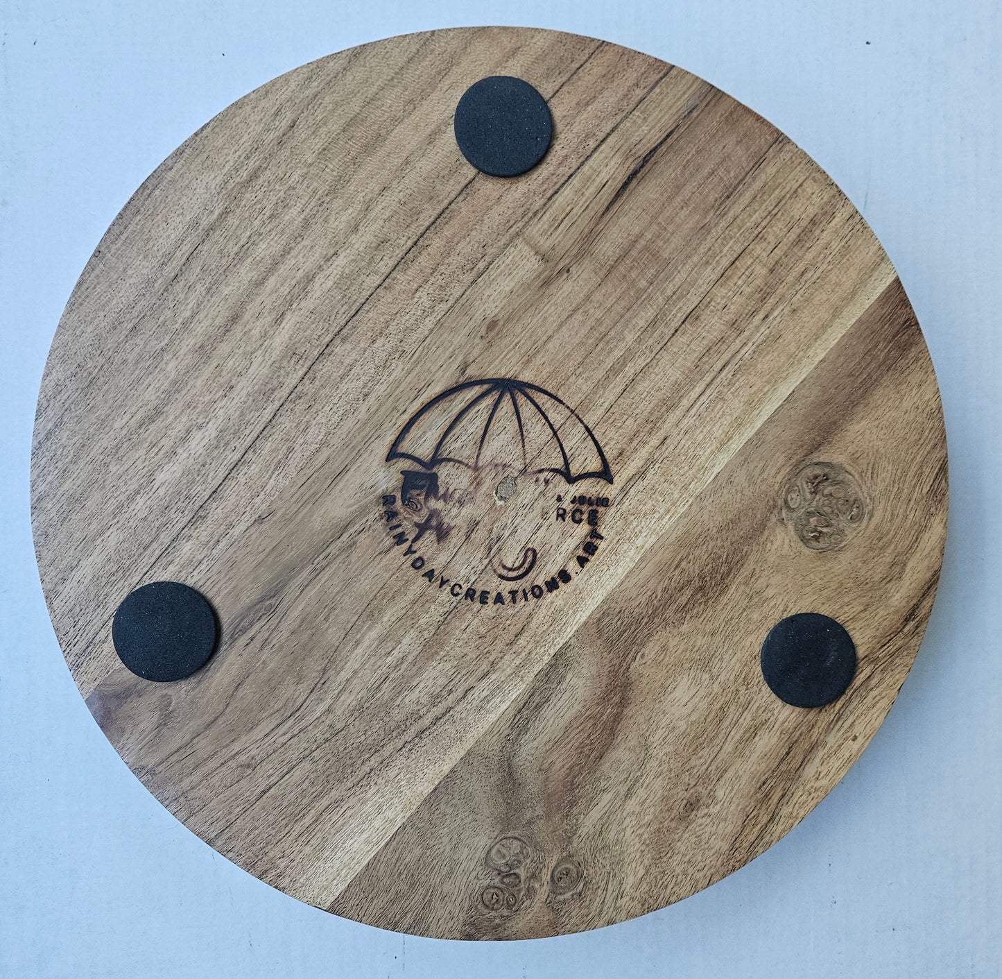 12" Round Serving Tray w/ Metal Handles - Cobalt Flash