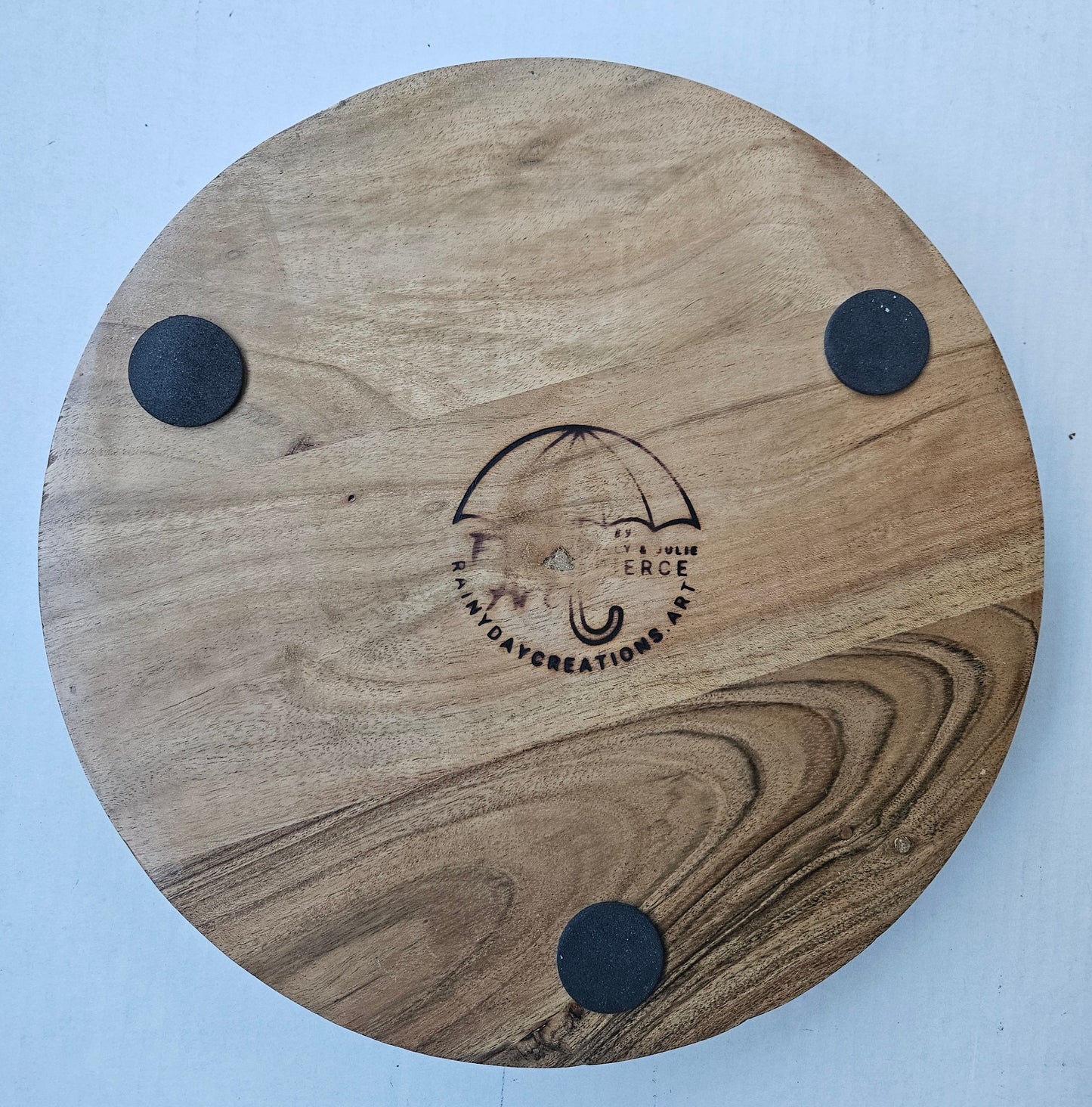 12" Round Serving Tray w/ Metal Handles - Night Beach