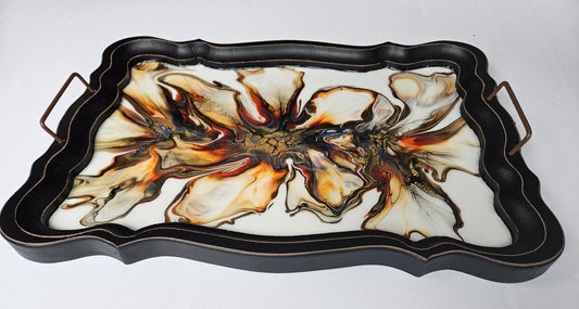 14 3/4 x 21 Serving Tray - Golden Waterfall 1