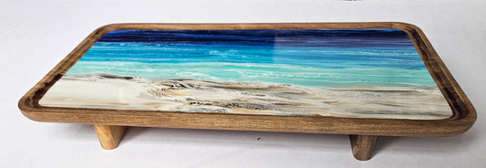 9 x 17 trinket tray w/ legs - Night Beach 1