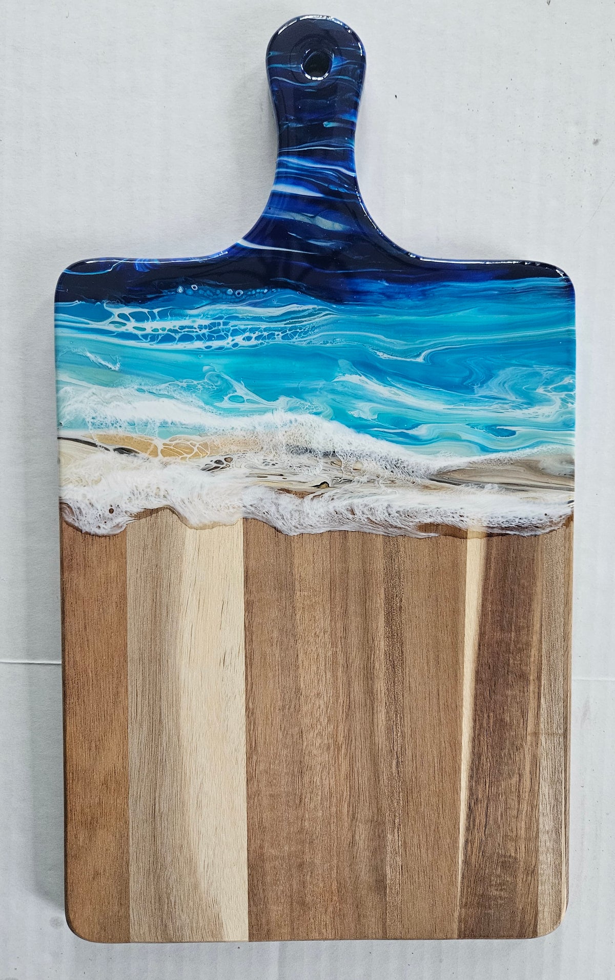 16 X 9 Acacia Serving Board - Night Beach 1