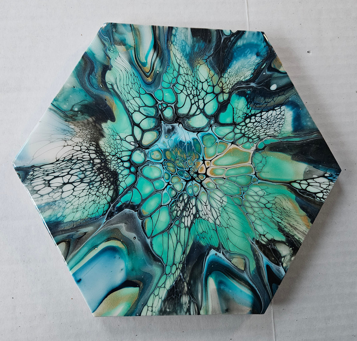 Trivet - Lg Hex - Cobalt Flash