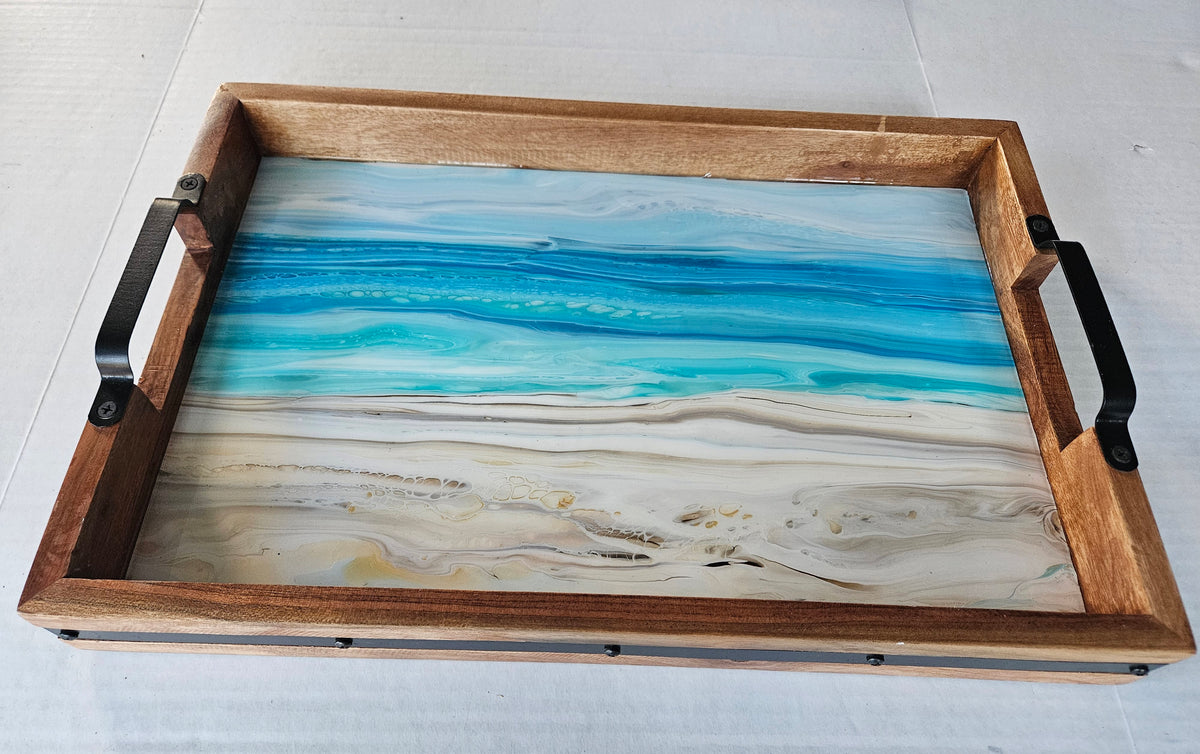 12 x 18 Acacia Serving Tray - Bermuda Beach 2