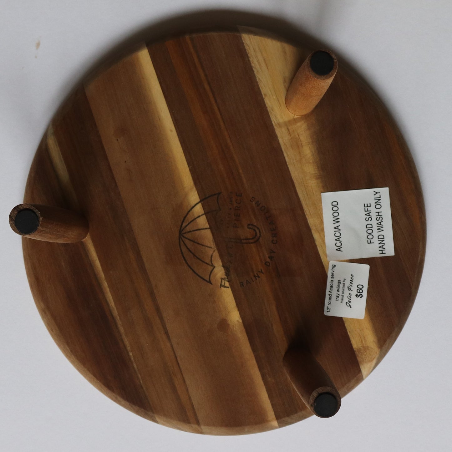 12 x 12 Round Trinket Tray w/ Legs - Blue 1