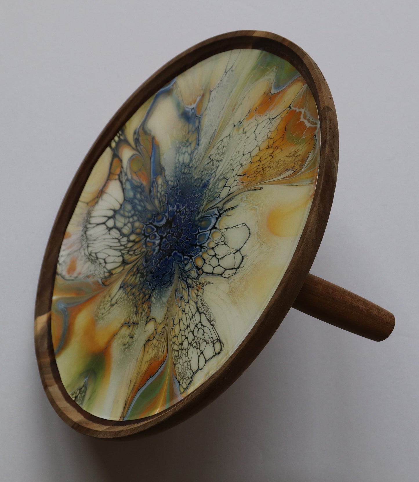 12 x 12 Round Trinket Tray w/ Legs - Blue 1