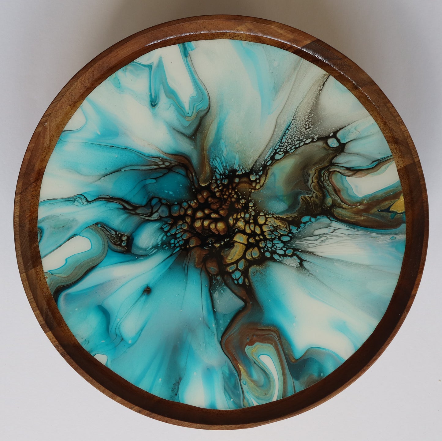 12 x 12 Round Trinket Tray w/ Legs - Blue 2