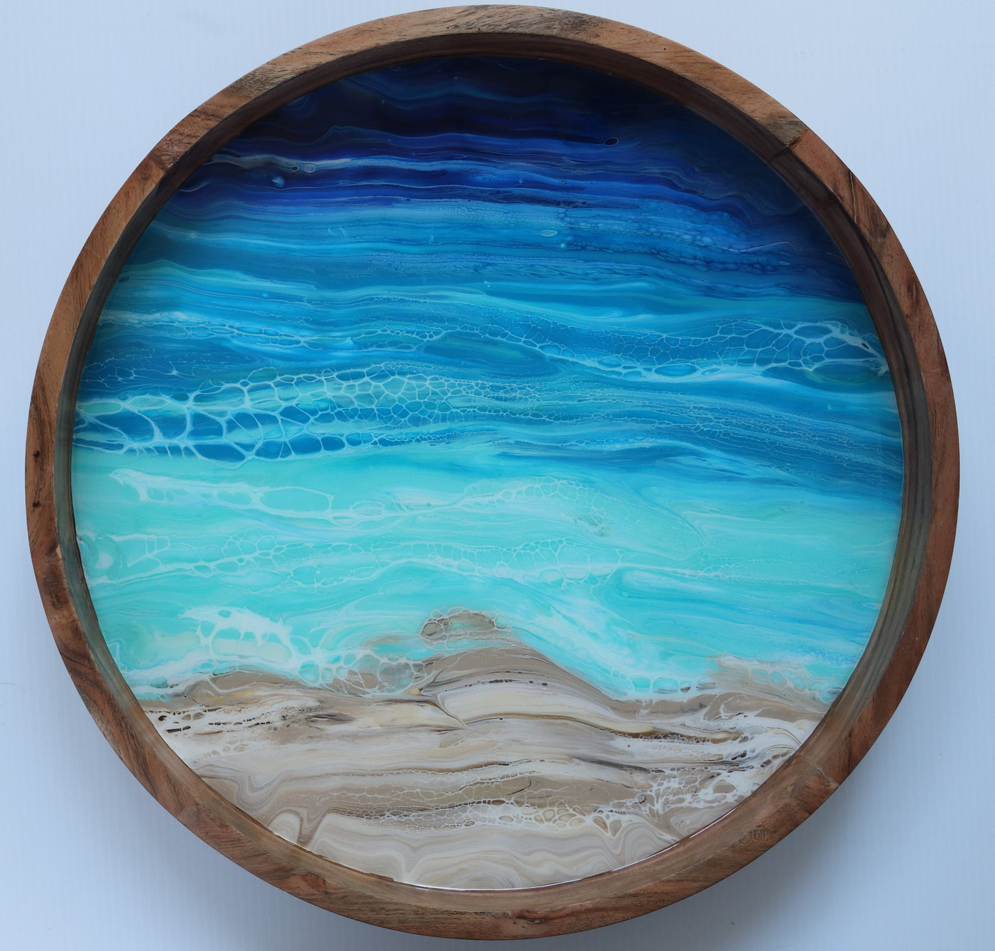 18" Acacia Lazy Susan - Beach 2