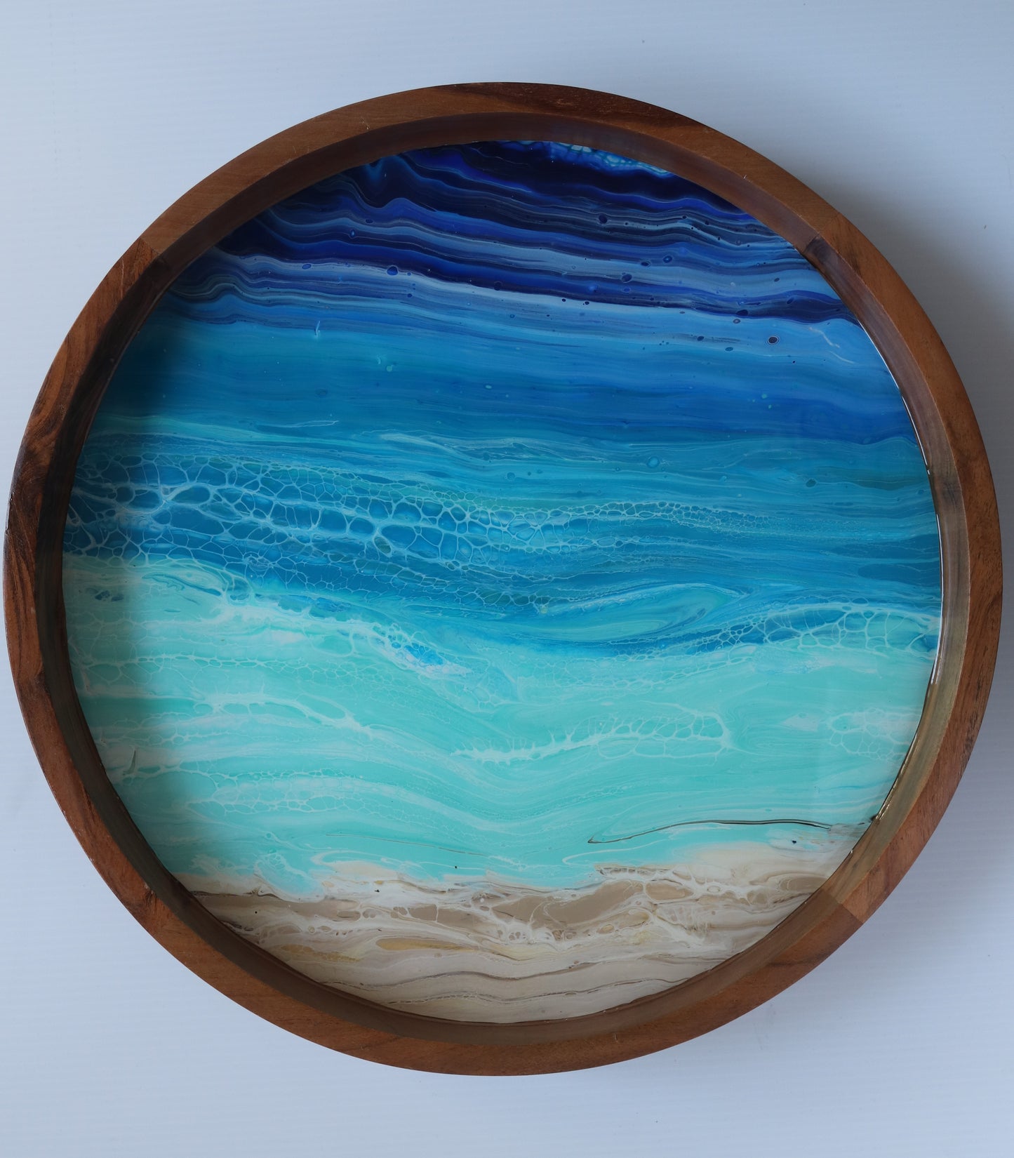 18" Acacia Lazy Susan - Beach 1