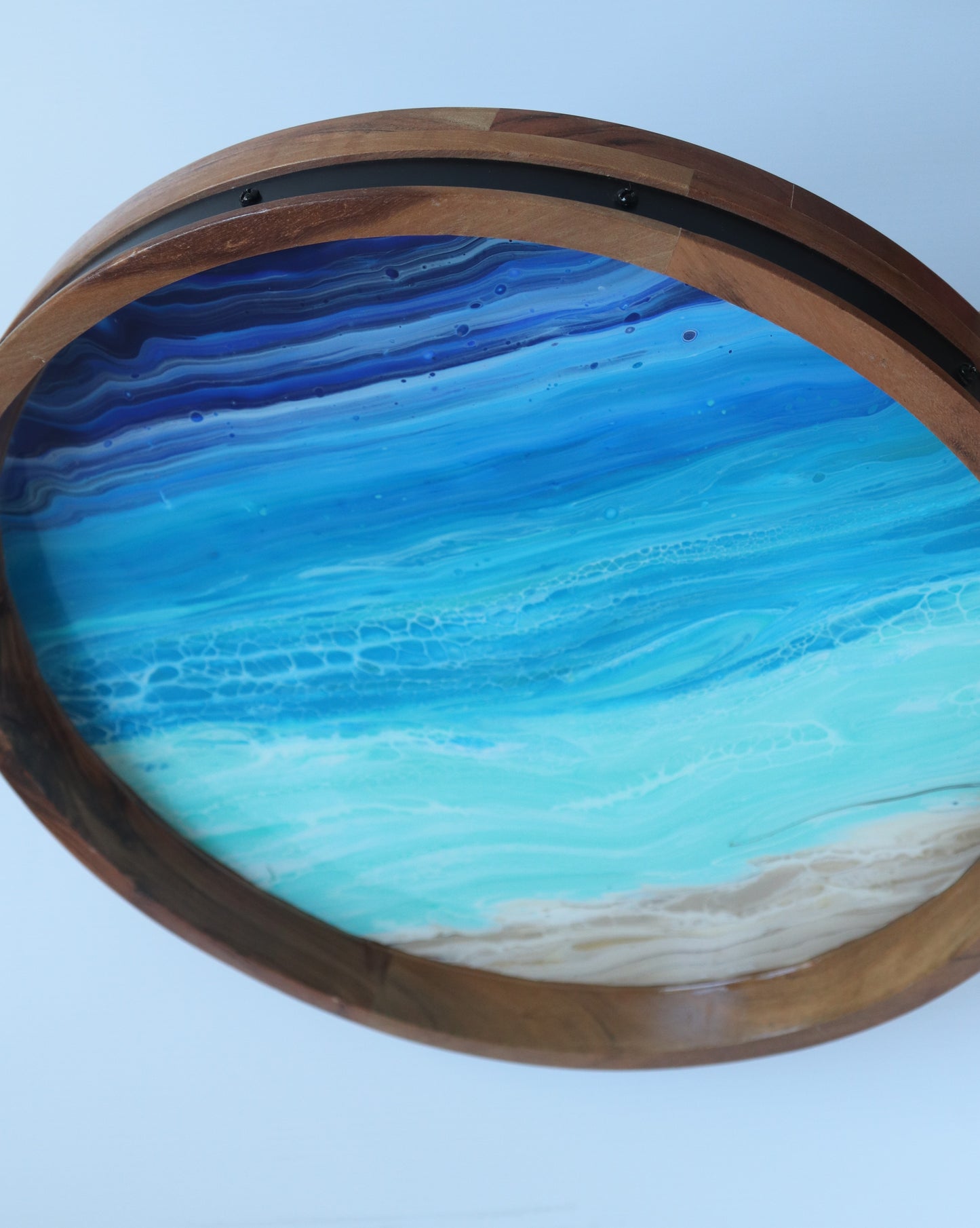 18" Acacia Lazy Susan - Beach 1