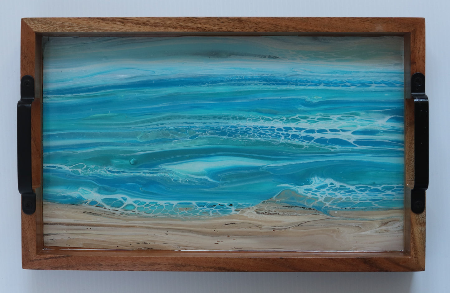 10 x 16 Acacia Serving Tray - Beach 4