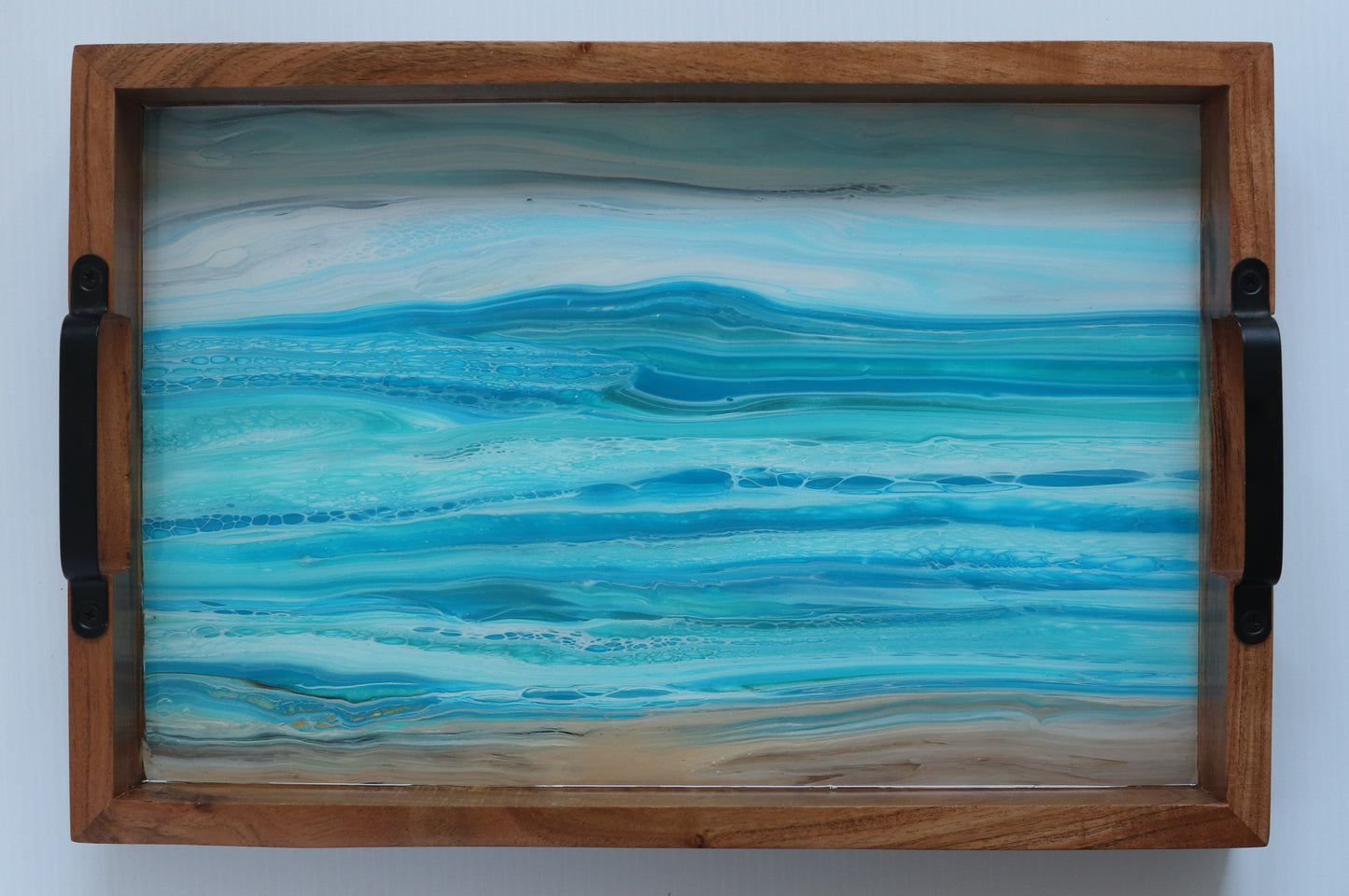 12 x 18 Acacia Serving Tray - Beach 3