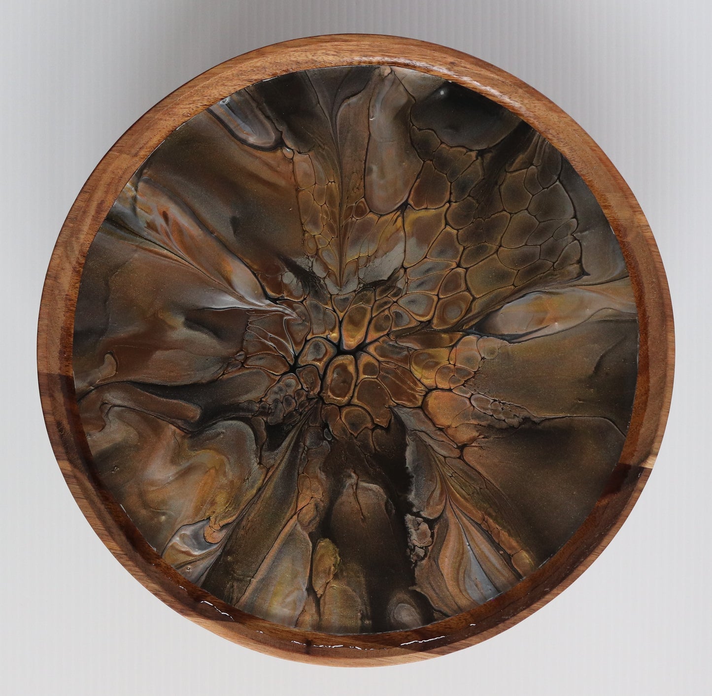 12 x 12 Round Trinket Tray w/ Legs - Metallic 1